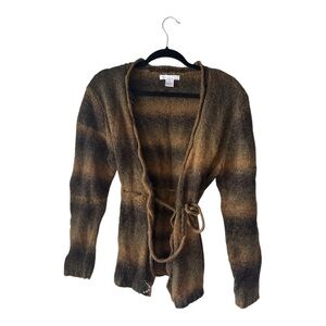 Striped Brown Cardigan Sweater
